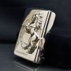 Zippo Bạc Khối Ốp Emblem Bạc Chú Ngựa Winning Whinny BK89