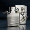 Zippo Bạc Khối Ốp Emblem Bạc Chú Ngựa Winning Whinny BK89