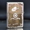 Zippo Bạc Khối Tái Bản 1937 Vintage Khắc Cô Gái Cao Bồi Hot Cowgirl BK36