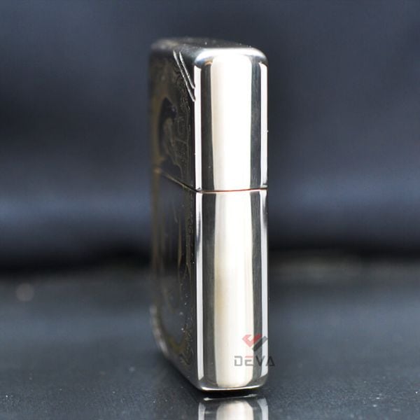 Zippo Bạc Khối Tái Bản 1937 Vintage Khắc Cô Gái Cao Bồi Hot Cowgirl BK36