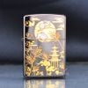 Zippo Bản Giới Hạn Khắc Tranh Mạ Vàng Thỏ Ngọc Dưới Trăng ZN165
