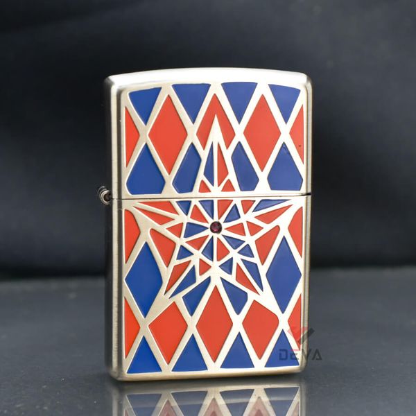 Zippo Tạo Hình Hoa Văn Ngôi Sao Sơn Màu ZN265