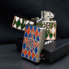 Zippo Tạo Hình Hoa Văn Ngôi Sao Sơn Màu ZN265