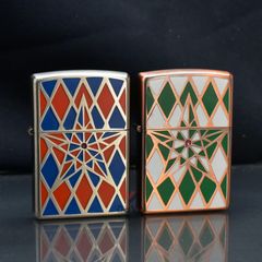 Zippo Tạo Hình Hoa Văn Ngôi Sao Sơn Màu ZN265