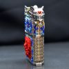 Zippo Lưới Bạc Sơn Mài Con Quay Tứ Đại Thần Thú Cổ Đại ZN379