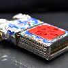 Zippo Lưới Bạc Sơn Mài Con Quay Tứ Đại Thần Thú Cổ Đại ZN379