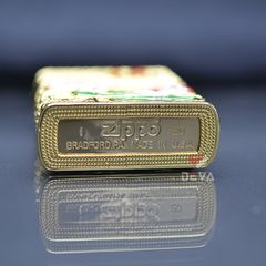 Zippo bọc lưới hoa văn bông sen ZN297