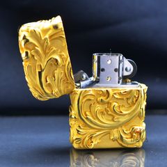 Zippo Bọc Phù Điêu Hoa Văn Cổ Điển Mạ Vàng ZN179