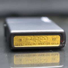 Zippo Chính Hãng Đen Mờ In Logo Zippo ZT19