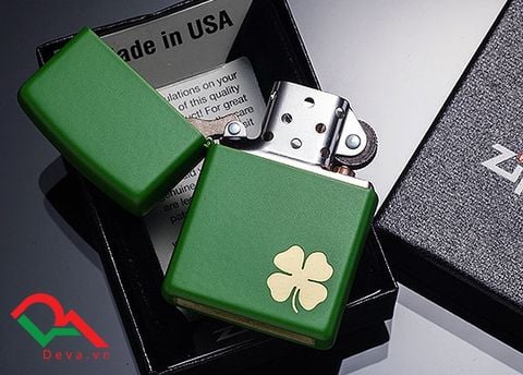 Bật lửa zippo Mỹ cỏ 4 lá sơn xanh Z51