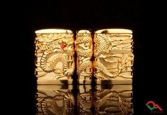 Zippo ốp Emblem hình rồng vàng ZD26