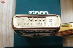 Zippo Cổ Mạ Vàng 1992 Hoa Văn C225