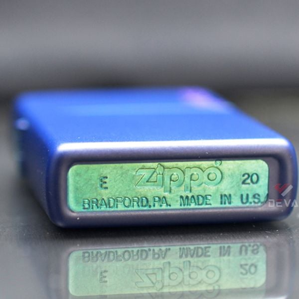 Zippo Sơn Matte Xanh Tím Than In Logo Zippo ZT10