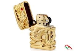 Zippo ốp Emblem hình rồng vàng ZD26