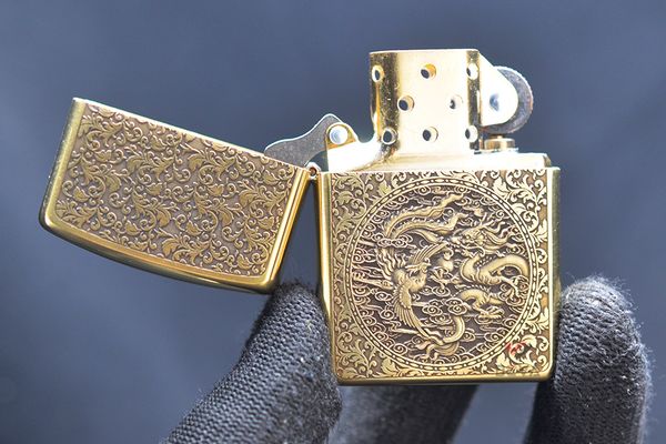 Zippo hoa văn Rồng Phượng bản Armor ZD03