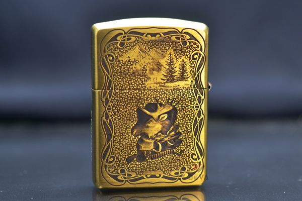 Zippo khắc Thổ Dân rừng xanh bản Armor  ZD06