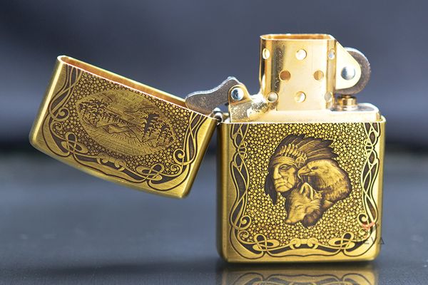 Zippo khắc Thổ Dân rừng xanh bản Armor  ZD06