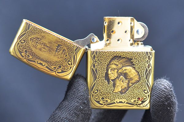 Zippo khắc Thổ Dân rừng xanh bản Armor  ZD06