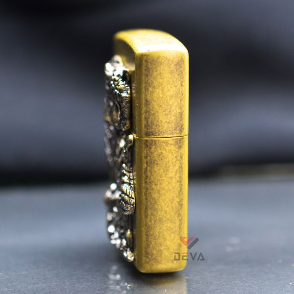 Zippo Đồng Bụi Ốp Emblem Hổ Núi ZN102