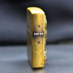 Zippo Đồng Bụi Ốp Emblem Hổ Núi ZN102
