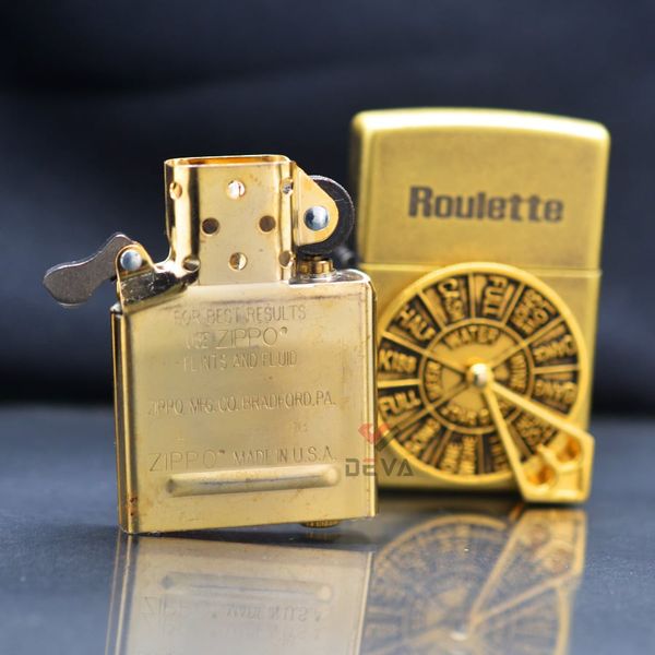 Zippo Đồng Bụi Ốp Vòng Quay Uống Rượu Roulette ZN125