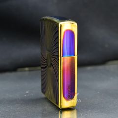 Zippo Đồng Cháy Khắc Nổi Vòng Xoáy Logo Zippo ZN305