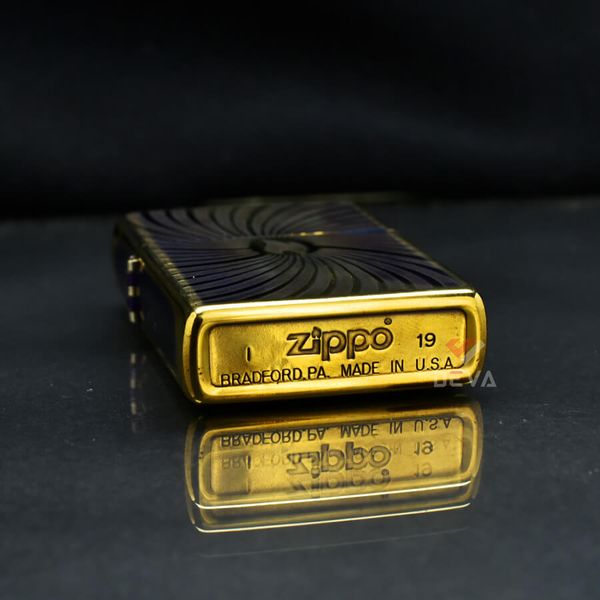 Zippo Đồng Cháy Khắc Nổi Vòng Xoáy Logo Zippo ZN305