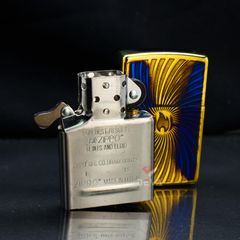 Zippo Đồng Cháy Khắc Nổi Vòng Xoáy Logo Zippo ZN305