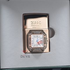 Zippo xuất Nhật gắn mặt đồng hồ cao cấp ZN295