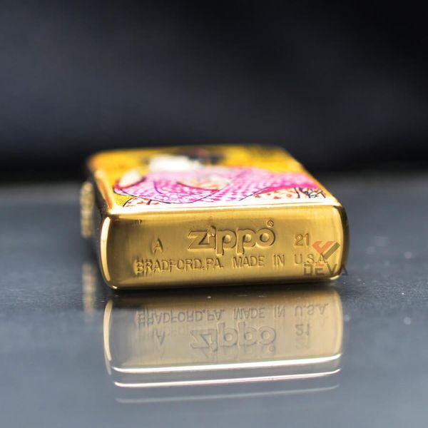 Zippo Gắn Tranh Ukiyo-e Nghệ Sĩ Geisha Hút Thuốc Lá ZN224