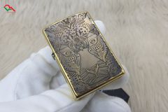 Zippo Khắc Sâu Hổ Phong Thủy ZN213