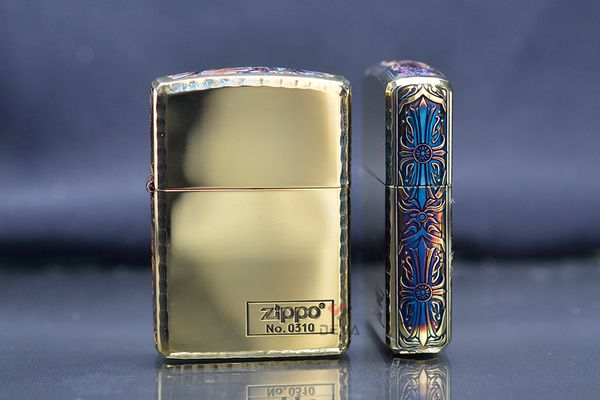 Zippo Armor viền gõ búa cạnh hoa văn đồng cháy bản giới hạn ZN325