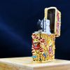 Zippo Bọc Lưới Mạ Vàng Đôi Lân Sư Rồng Tranh Tài ZN118
