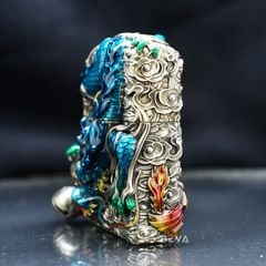 Zippo Vỏ Dày Ốp Nổi Thanh Long Hỏa Phụng ZN192