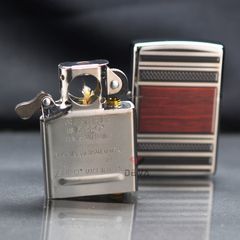 Zippo Hút Tẩu Hoa Văn Gỗ Steel And Wood Z194