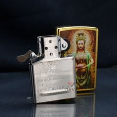 Zippo In Hình Vị Nữ Thần Tay Cầm Sen ZN273