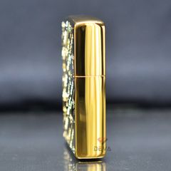 Zippo kẻ vàng chéo khắc Logo hãng Simon Carter ZN327