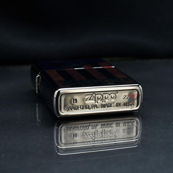 Zippo Hình Mẫu Logo Zippo Kết Hợp Cờ Mỹ Zippo US Flag Z217