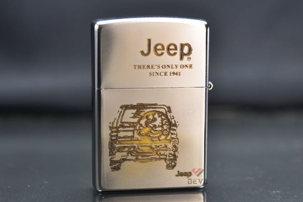 Zippo Khắc CNC 2 Mặt Chủ Đề Xe Jeep Huyền Thoại ZK169