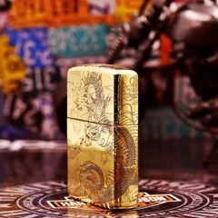 Zippo khắc rồng phượng 5 mặt Z259