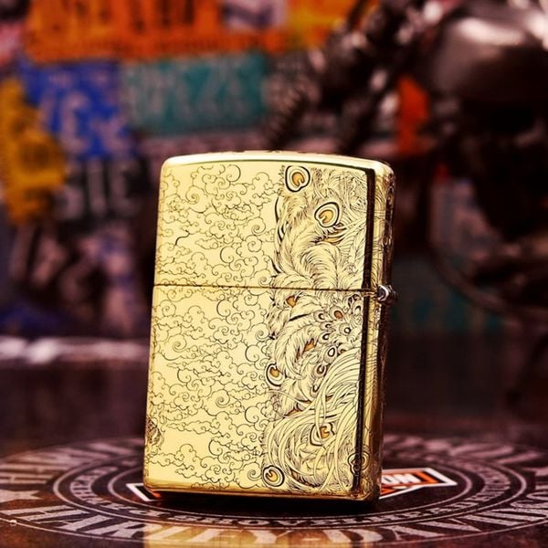 Zippo khắc rồng phượng 5 mặt Z259