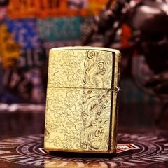 Zippo khắc rồng phượng 5 mặt Z259
