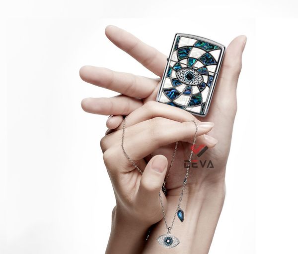 Zippo quà tặng tình nhân khảm trai ZN291