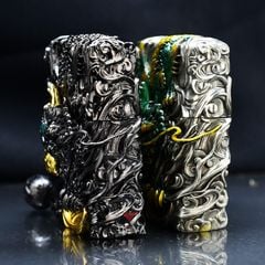 Zippo Ốp Tượng Tỳ Hưu Một Sừng May Mắn ZN142