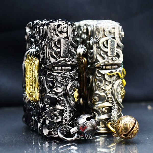 Zippo Ốp Tượng Tỳ Hưu Một Sừng May Mắn ZN142