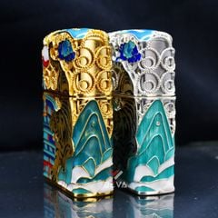 Zippo Bọc Lưới Mạ Vàng Chủ Đề Chúa Sơn Lâm Rời Núi ZN189