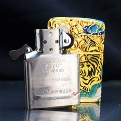 Zippo Bọc Lưới Mạ Vàng Chủ Đề Chúa Sơn Lâm Rời Núi ZN189