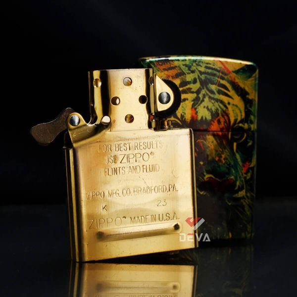 Zippo Tranh Sơn Dầu Chủ Đề Con Hổ Colorful Tiger Design Z164