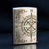Zippo Khảm Trai Khắc 2 Mặt La Bàn Cổ ZN140