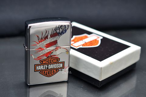 Zippo chủ đề cờ Mỹ cách điệu Harley Davidson American Flag Z384